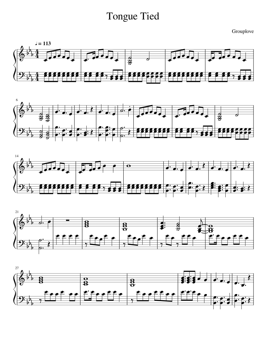 Tongue Tied sheet music for Piano download free in PDF or MIDI