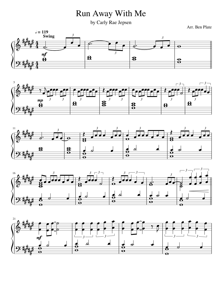 Carly Rae Jepsen Run Away With Me Saxophone