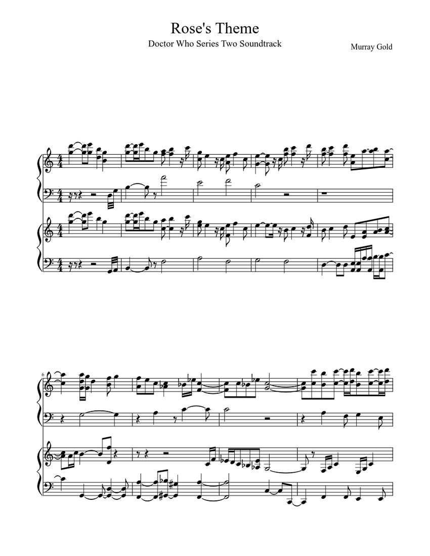 Roses Theme Sheet music for Piano | Download free in PDF or MIDI