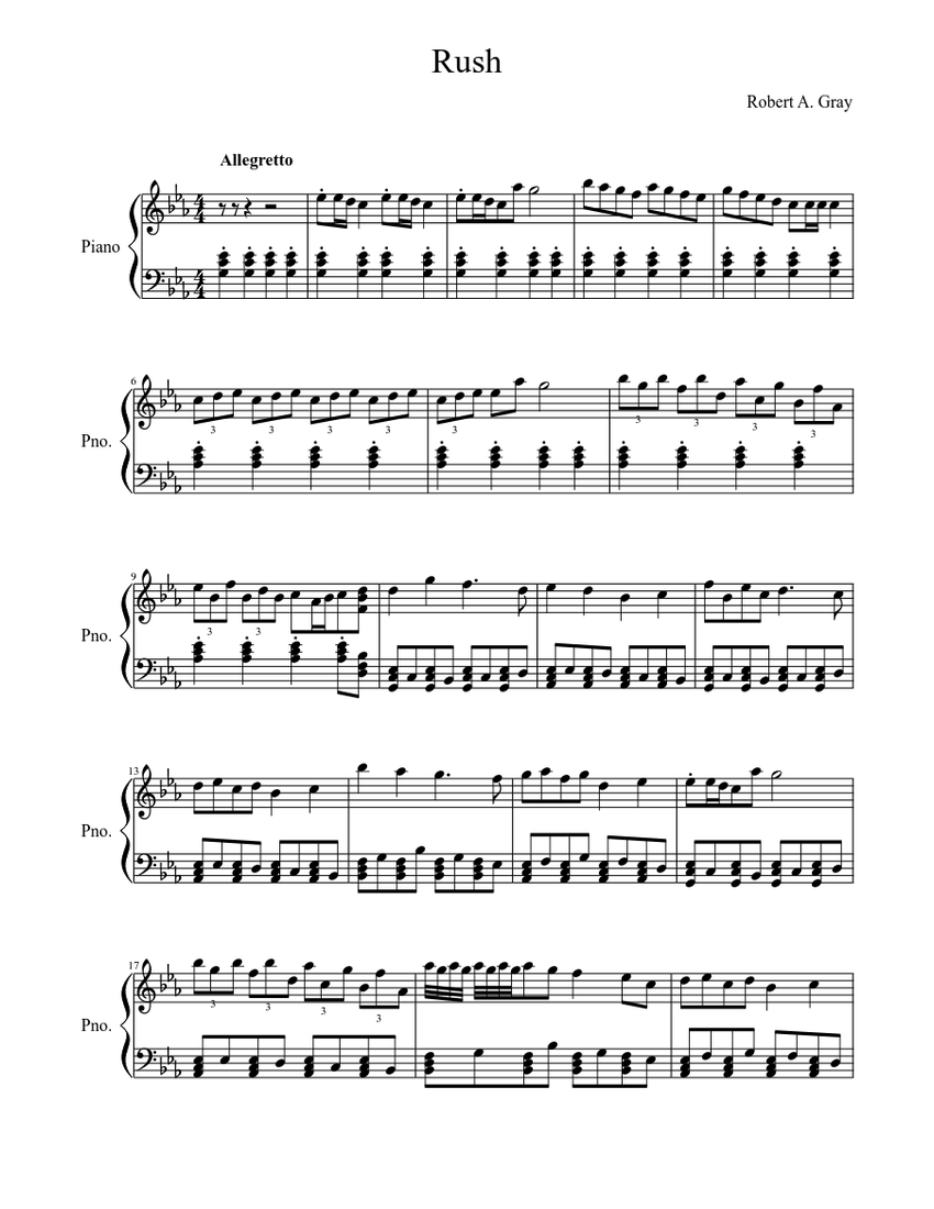 Rush (updated 11/17/13) Sheet music for Piano (Solo) | Musescore.com