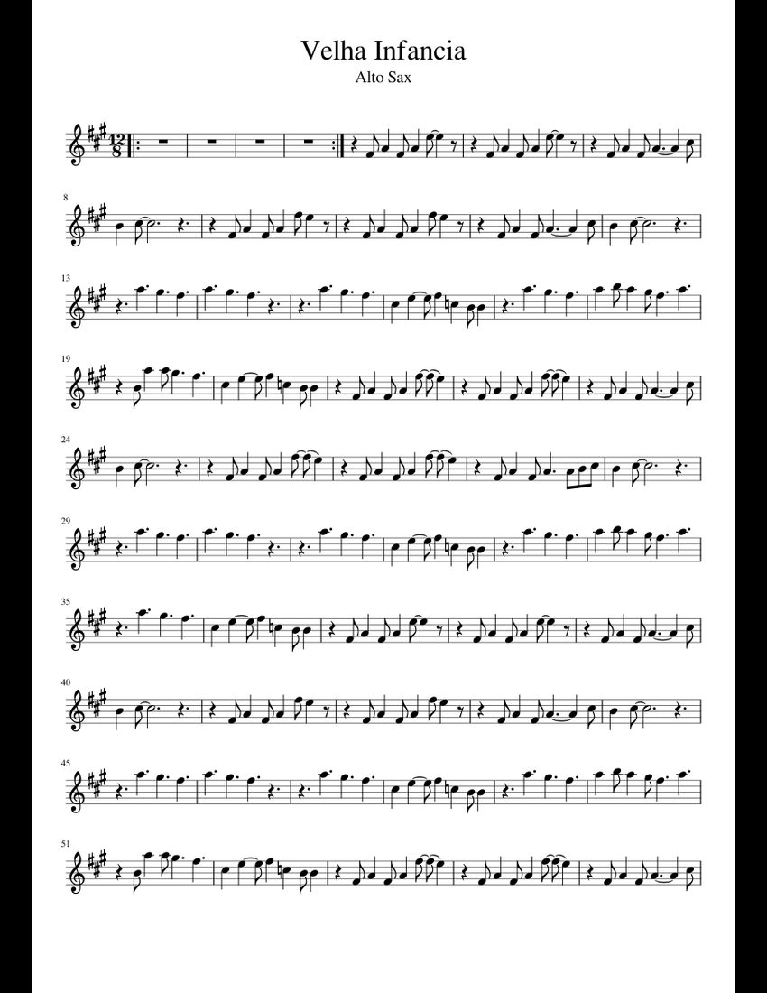 Velha Infancia sheet music for Piano download free in PDF or MIDI