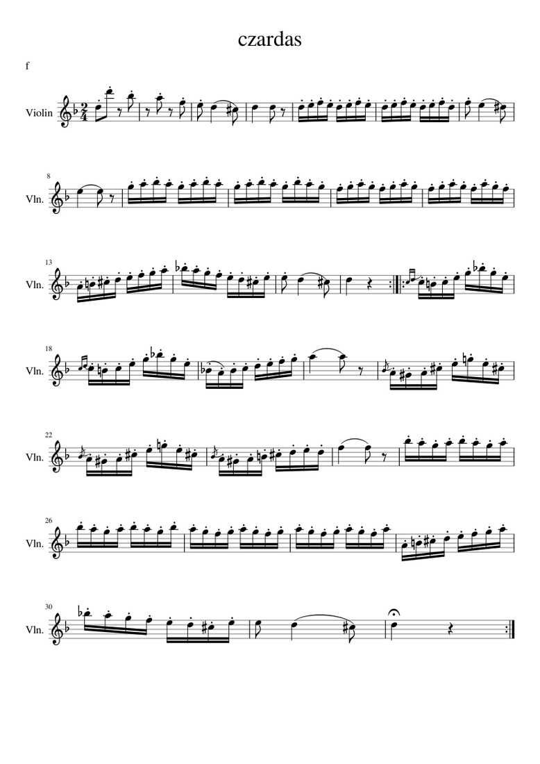 Czardas Sheet music for Piano, Violin (Solo) | Musescore.com