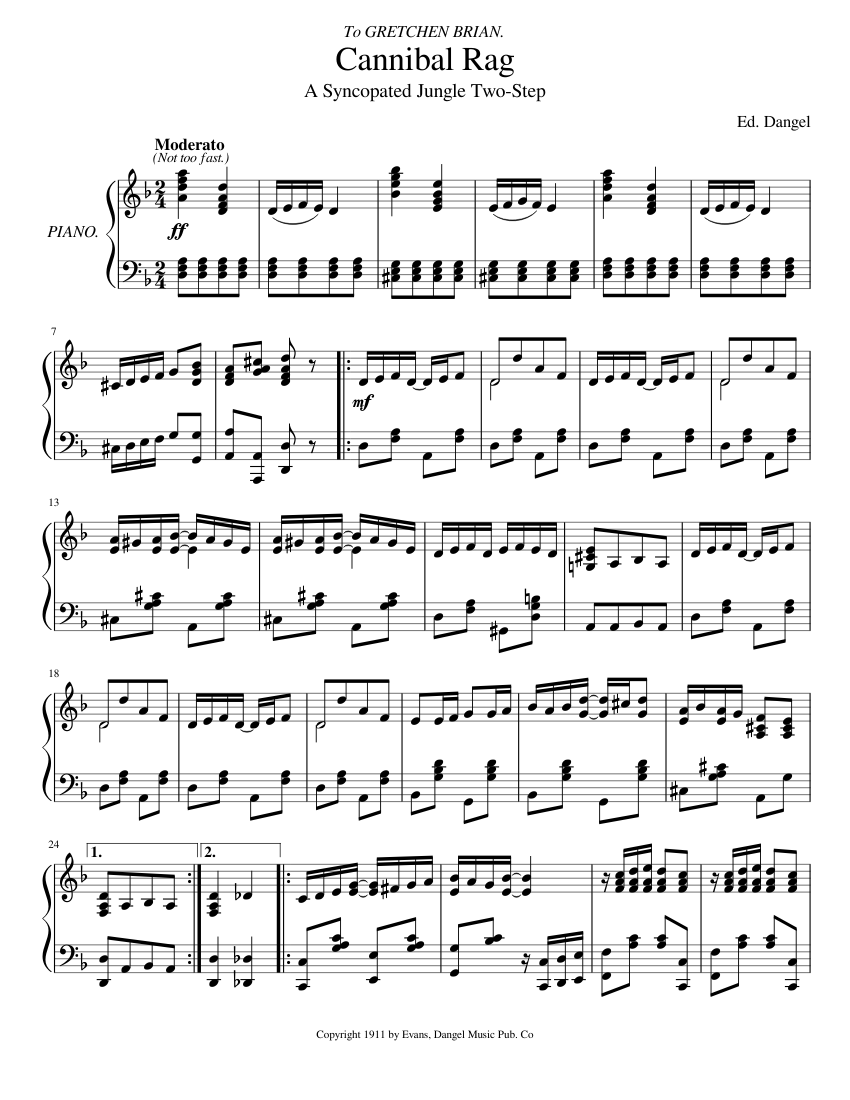 Cannibal Rag Sheet music for Piano | Download free in PDF or MIDI