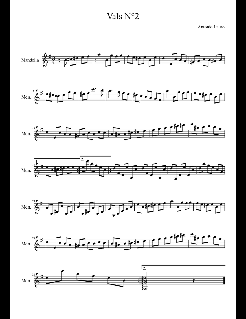 Vals n° 2 sheet music for Guitar download free in PDF or MIDI
