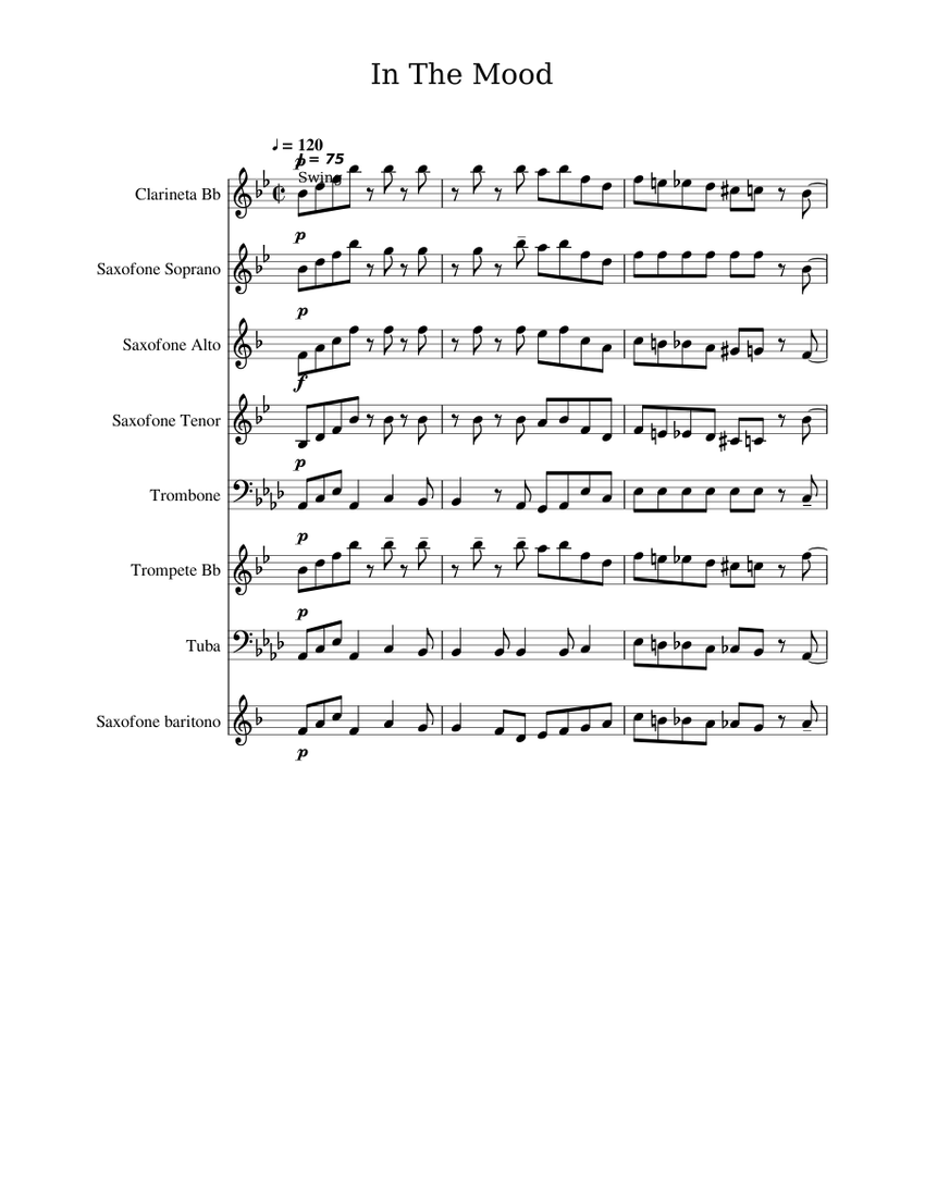 In The Mood Sheet music for Voice | Download free in PDF or MIDI ...