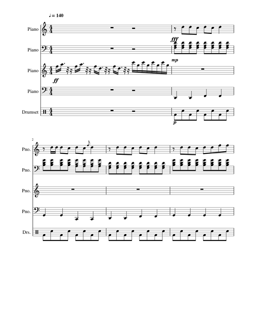 Star Vs The Forces Of Evil Theme Song Sheet Music For Piano Drum Group Mixed Quintet Musescore Com - all star roblox piano