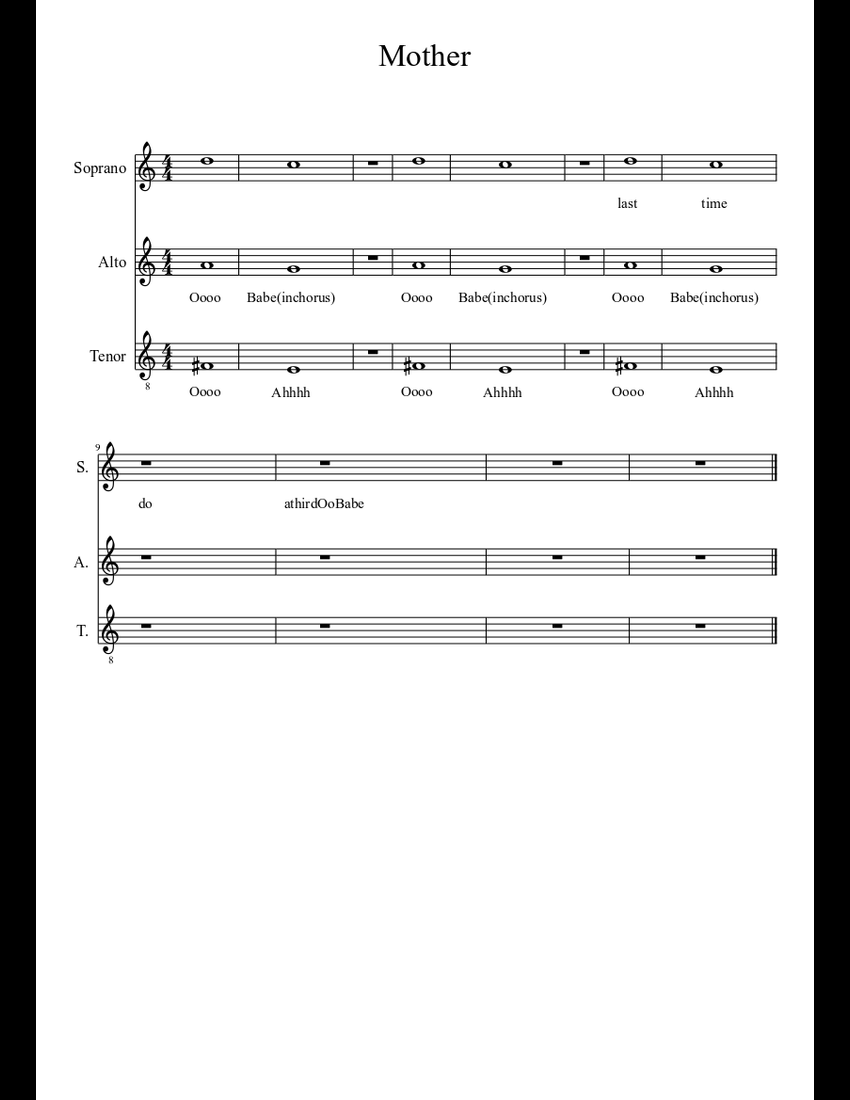 Mother sheet music download free in PDF or MIDI
