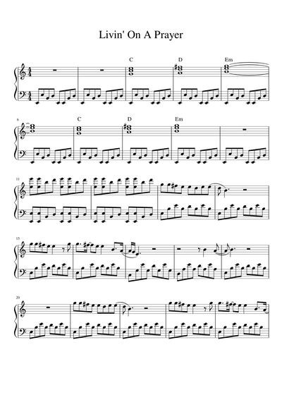 Bon Jovi Sheet music free download in PDF or MIDI on Musescore.com