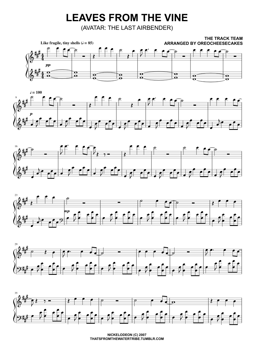 Leaves From the Vine sheet music for Piano download free in PDF or MIDI
