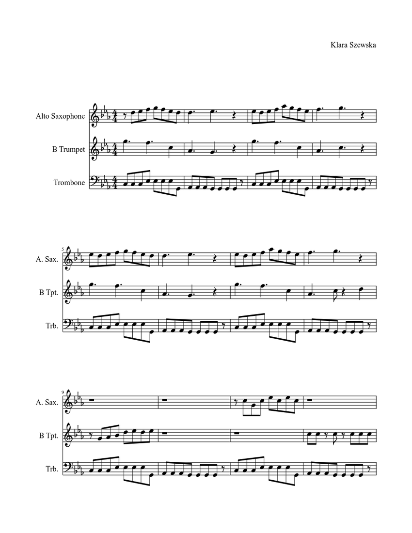 Trio Sheet music for Alto Saxophone, Trumpet, Trombone Download free