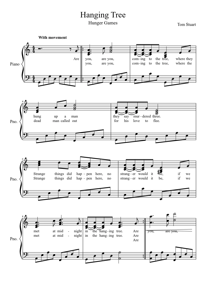 The Hanging Tree Chords - Sheet and Chords Collection