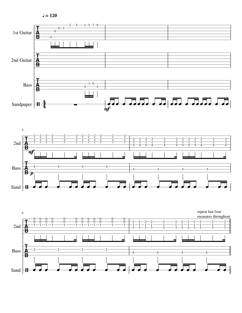 OoT Gerudo Valley guitar tablature (printer friendly version) Sheet ...