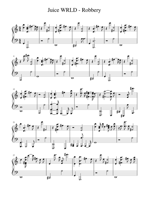Robbery Sheet Music Free Download In Pdf Or Midi On Musescore Com