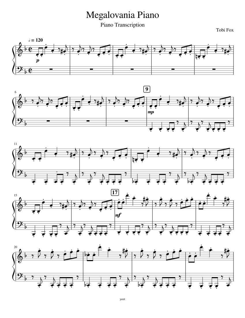 Megalovania Piano Sheet music for Piano (Solo) | Musescore.com