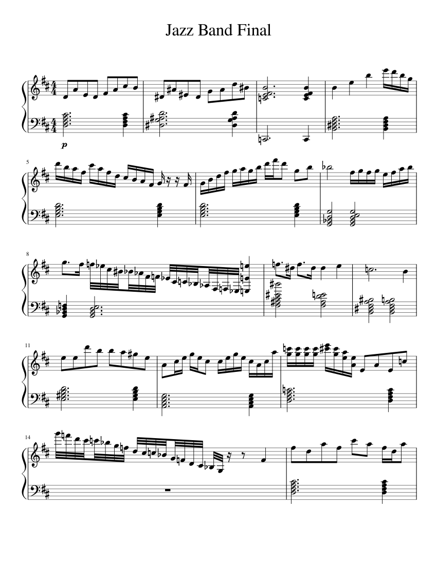Jazz Band Final Sheet music for Piano | Download free in PDF or MIDI