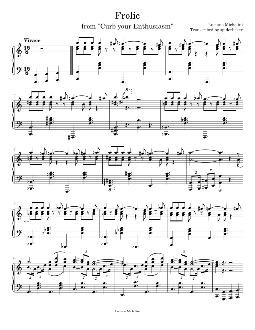 Curb your Sheet Music ("Frolic") Sheet music for Piano | Download free