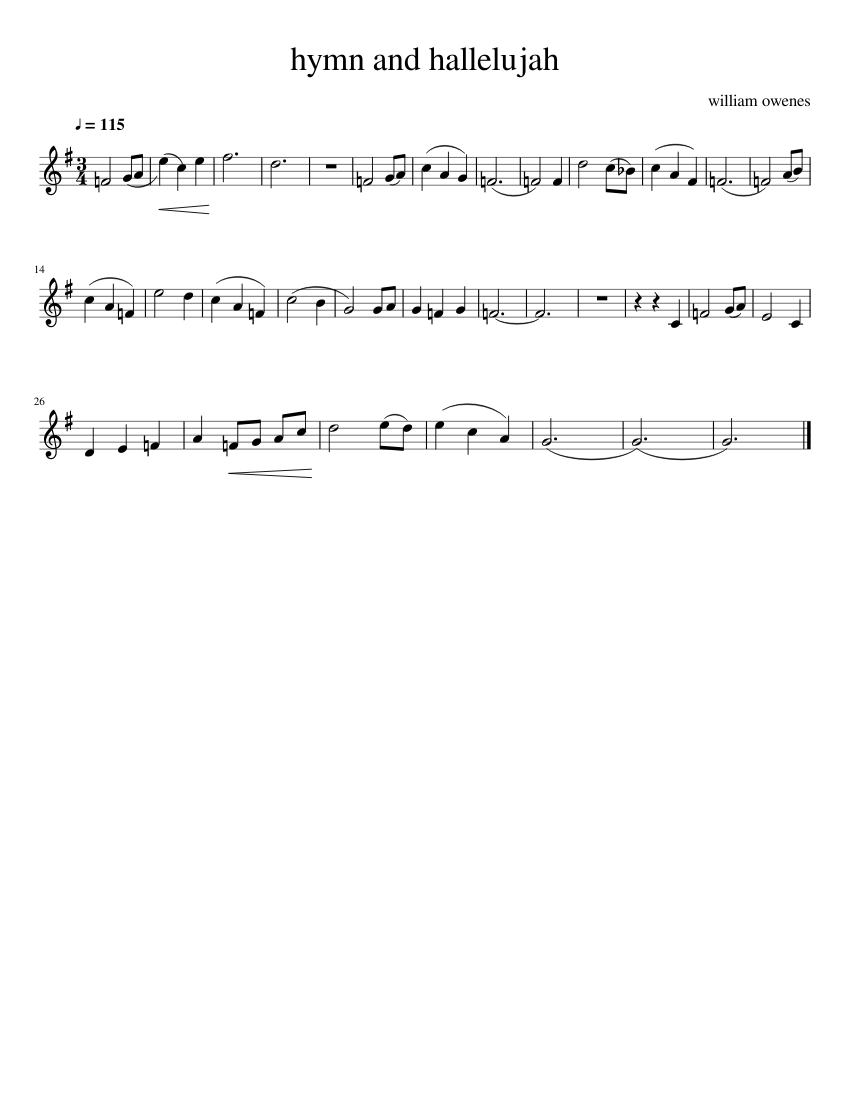 hymn and hallelujah Sheet music for Trumpet | Download free in PDF or