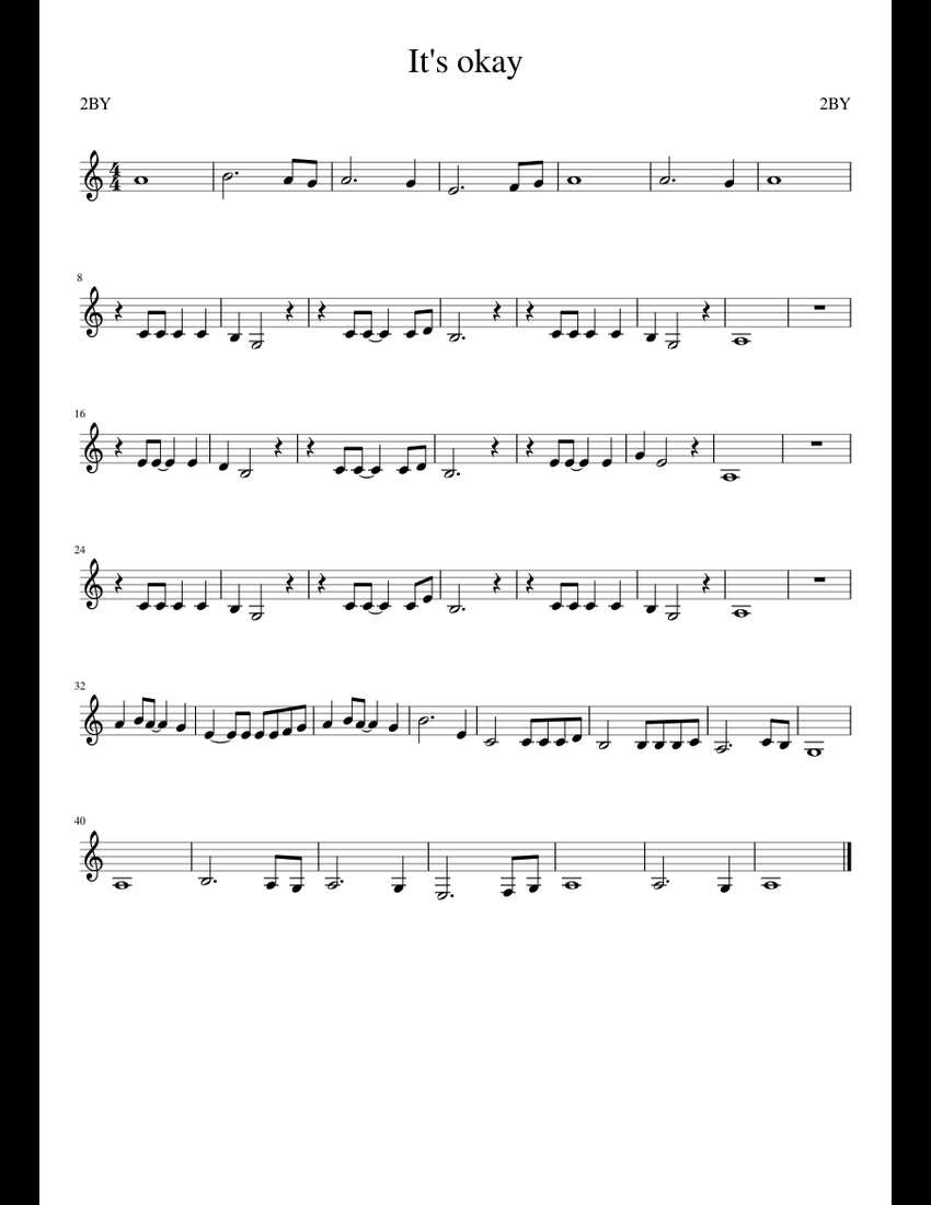 It's okay sheet music for Piano download free in PDF or MIDI