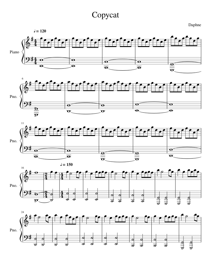 Copycat Sheet Music For Piano Alto Saxophone Tenor Saxophone