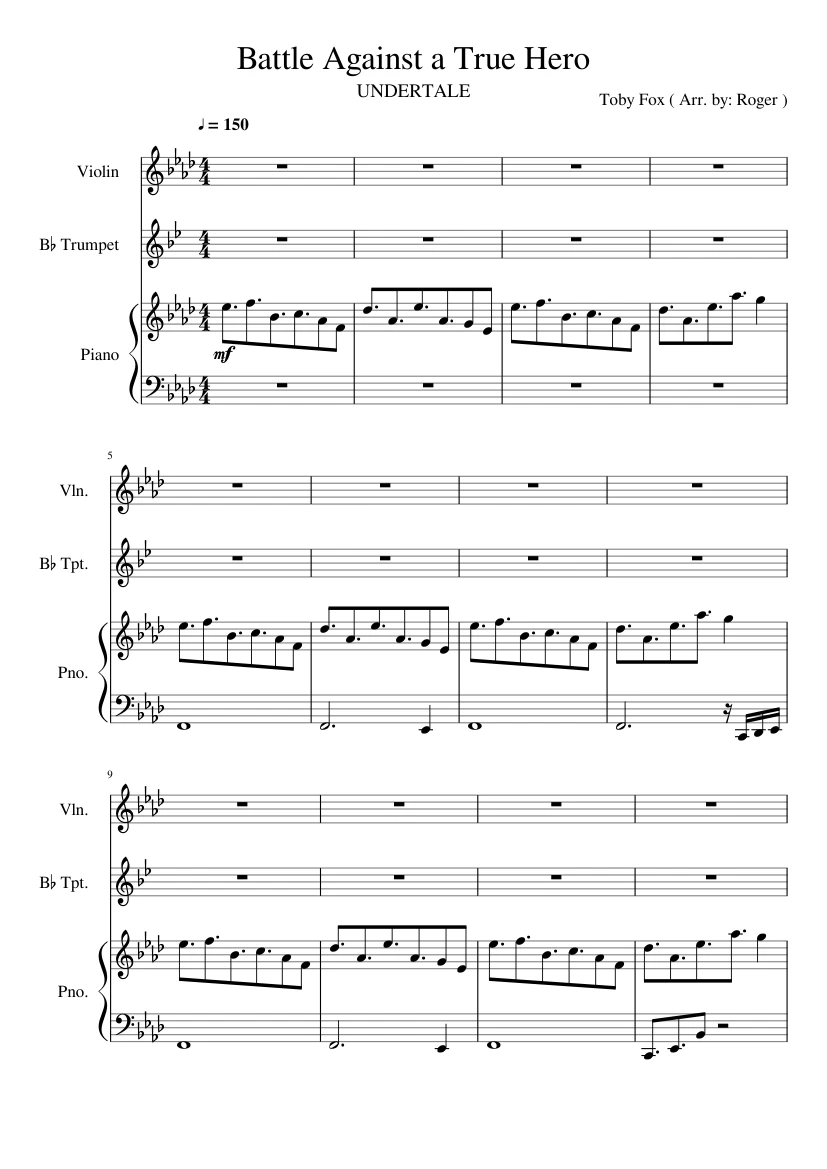 Battle Of The Heroes Piano Sheet Music Free Best Music Sheet