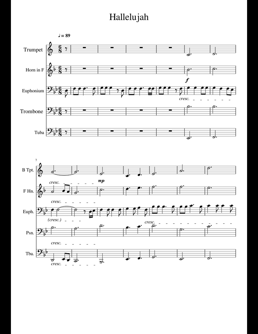 Hallelujah sheet music download free in PDF or MIDI