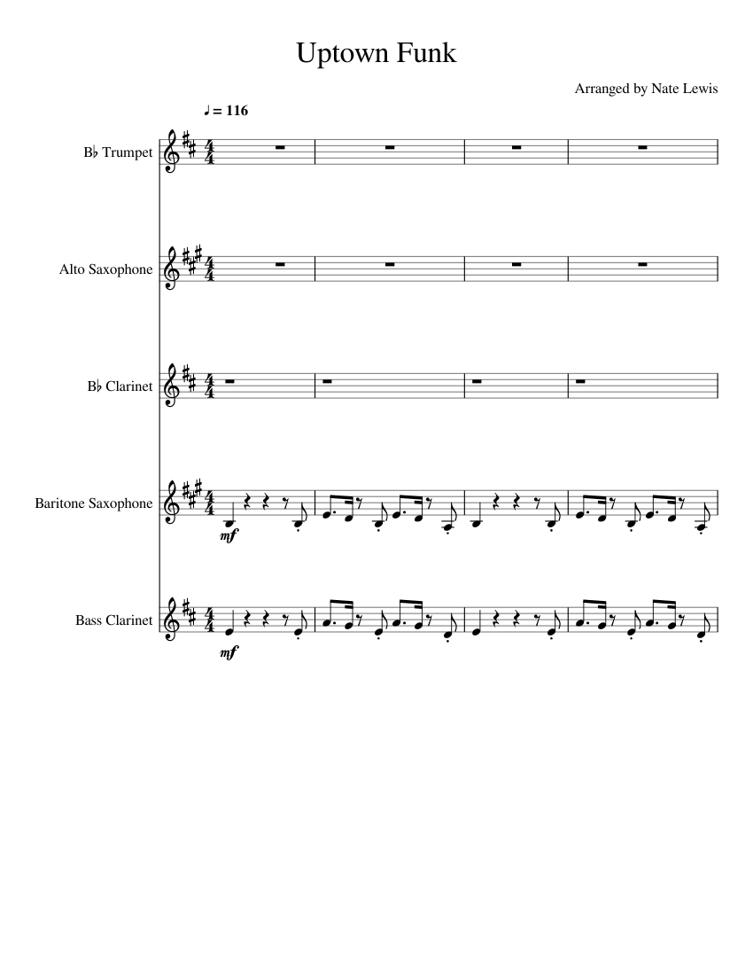 Uptown Funk Sheet music for Trumpet, (Mixed Duet)