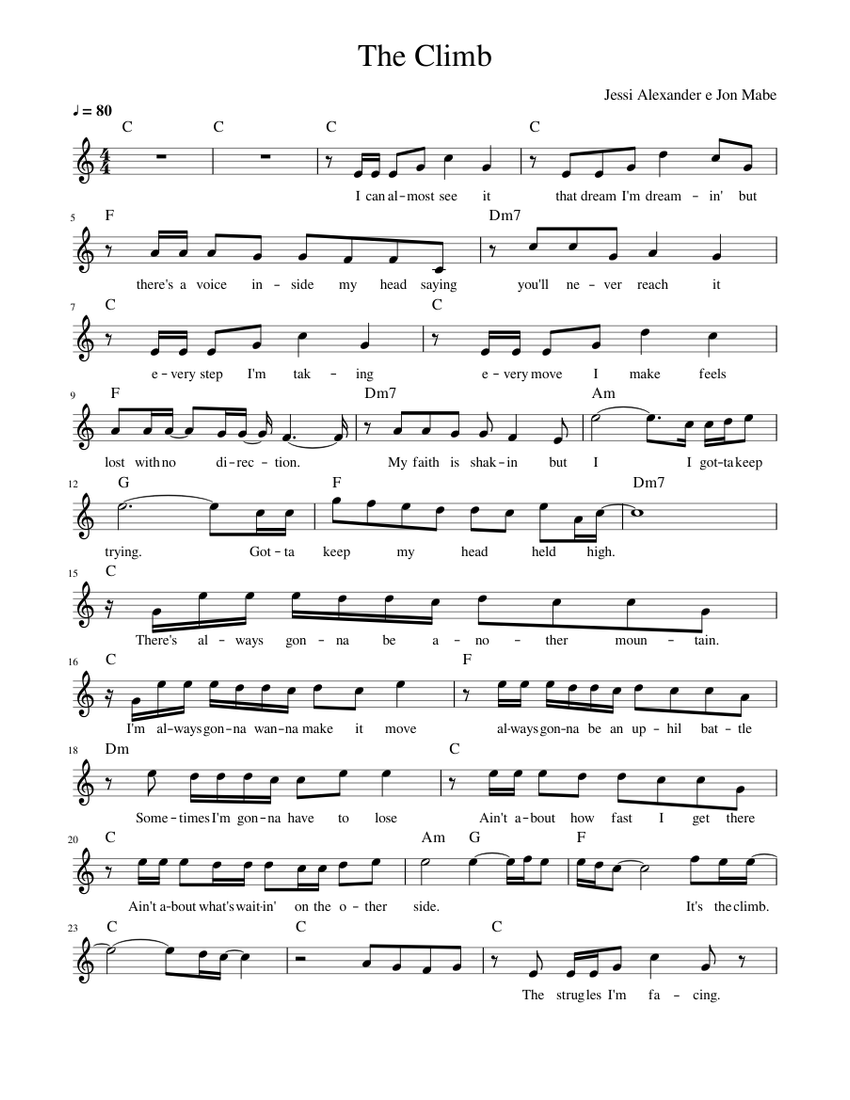 The Climb Sheet music for Piano (Solo) | Musescore.com