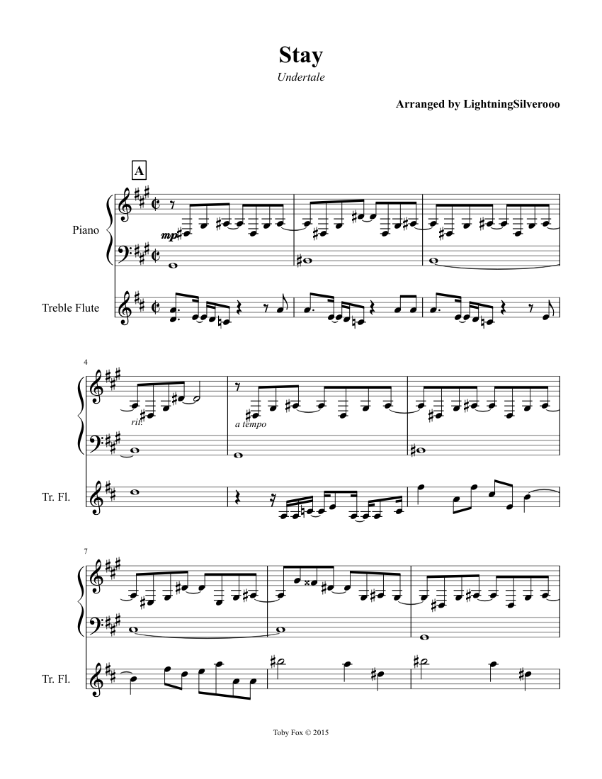 Stay Sheet music for Piano, Flute (Solo) | Musescore.com