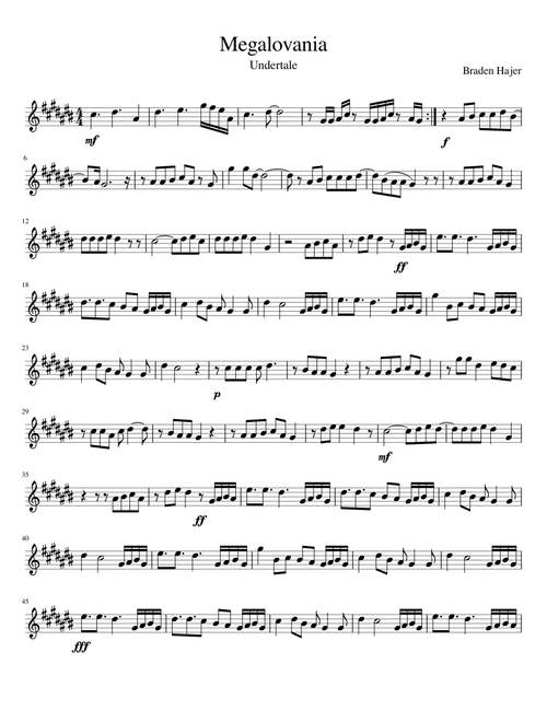 Undertale Megalovania Sheet Music Free Download In Pdf Or Midi