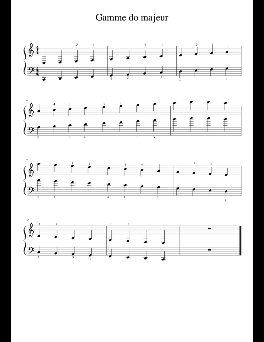 Gamme do majeur sheet music for Piano download free in PDF or MIDI