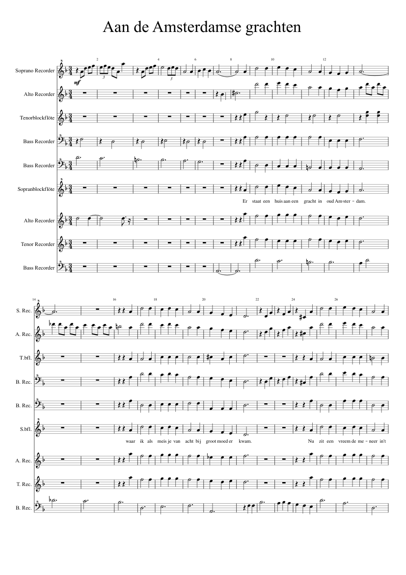 Aan de Amsterdamse grachten sheet music