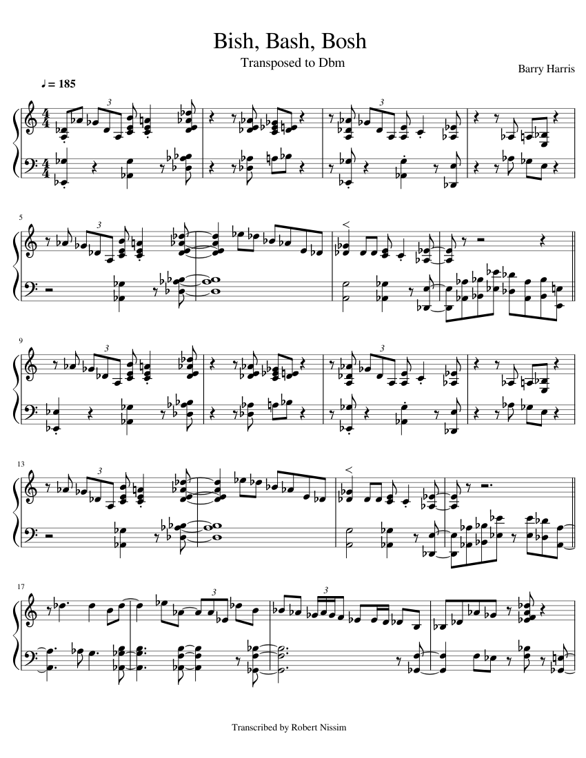 Bish, Bash, Bosh (DB version) - piano tutorial