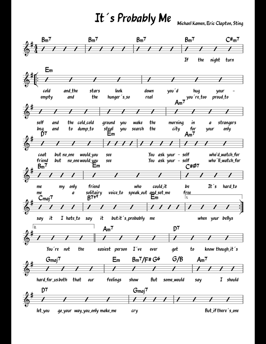 It s Probably Me Sheet Music For Piano Download Free In PDF Or MIDI