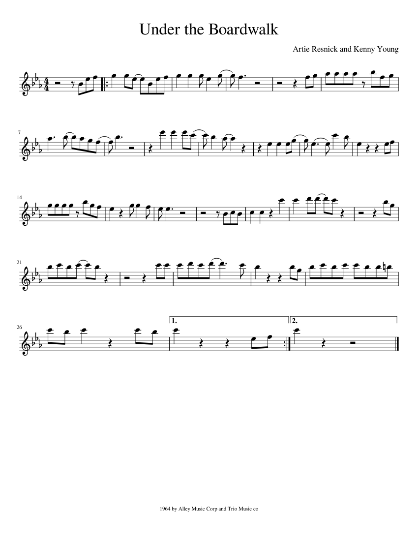 Under the Boardwalk Sheet music for Flute | Download free in PDF or ...