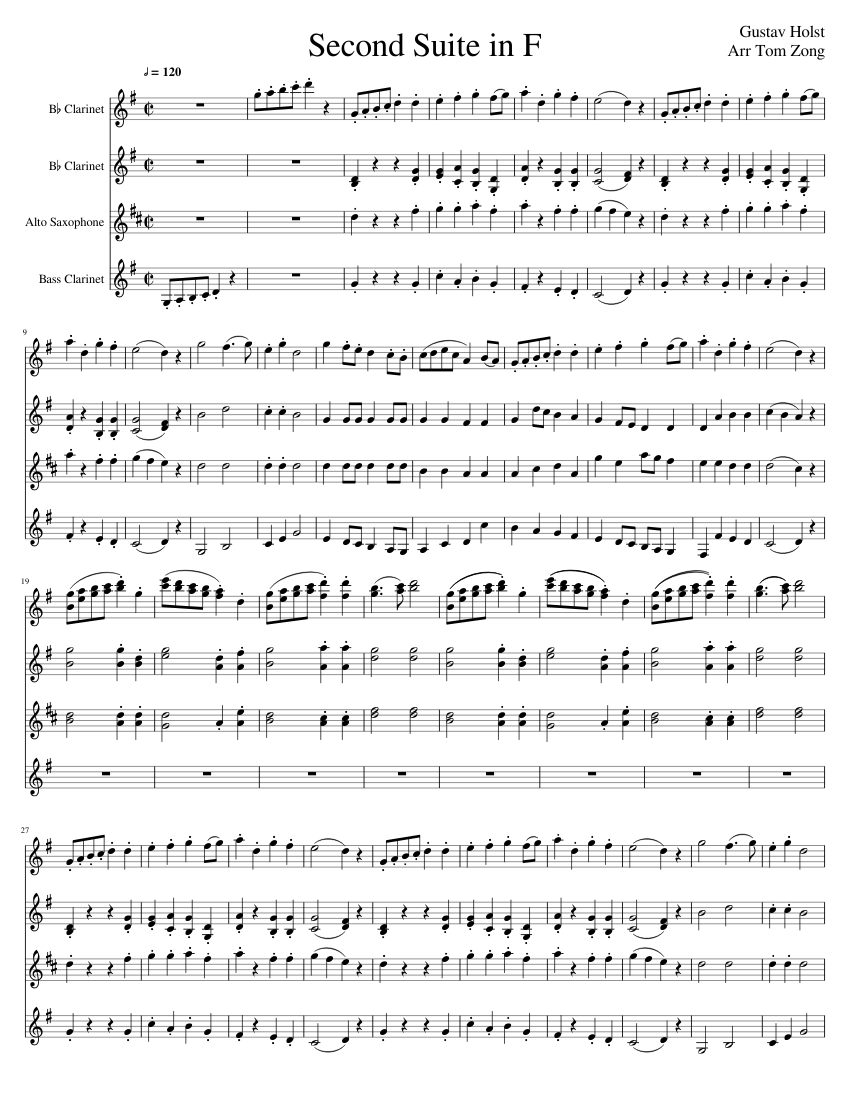 Second Suite in F Sheet music for Alto Saxophone Download