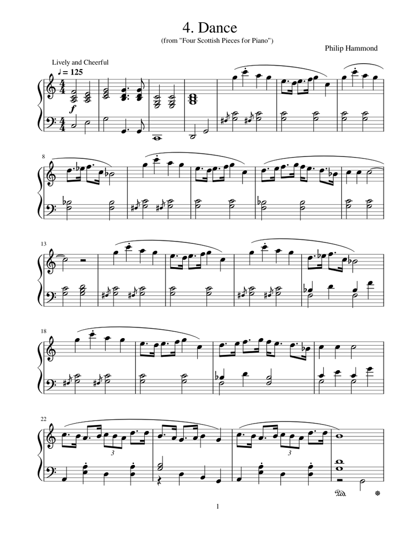 4. Dance Sheet music for Piano | Download free in PDF or MIDI