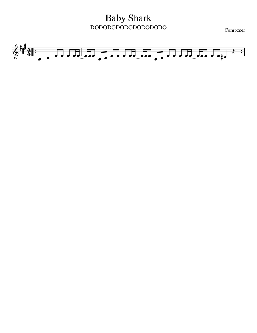 Baby Shark Sheet music for Saxophone (Alto) (Solo)