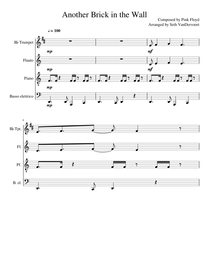Another Brick In The Wall Trumpet Pdf Fasrprofit