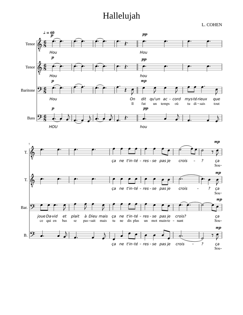 Hallelujah Sheet music for Voice | Download free in PDF or MIDI