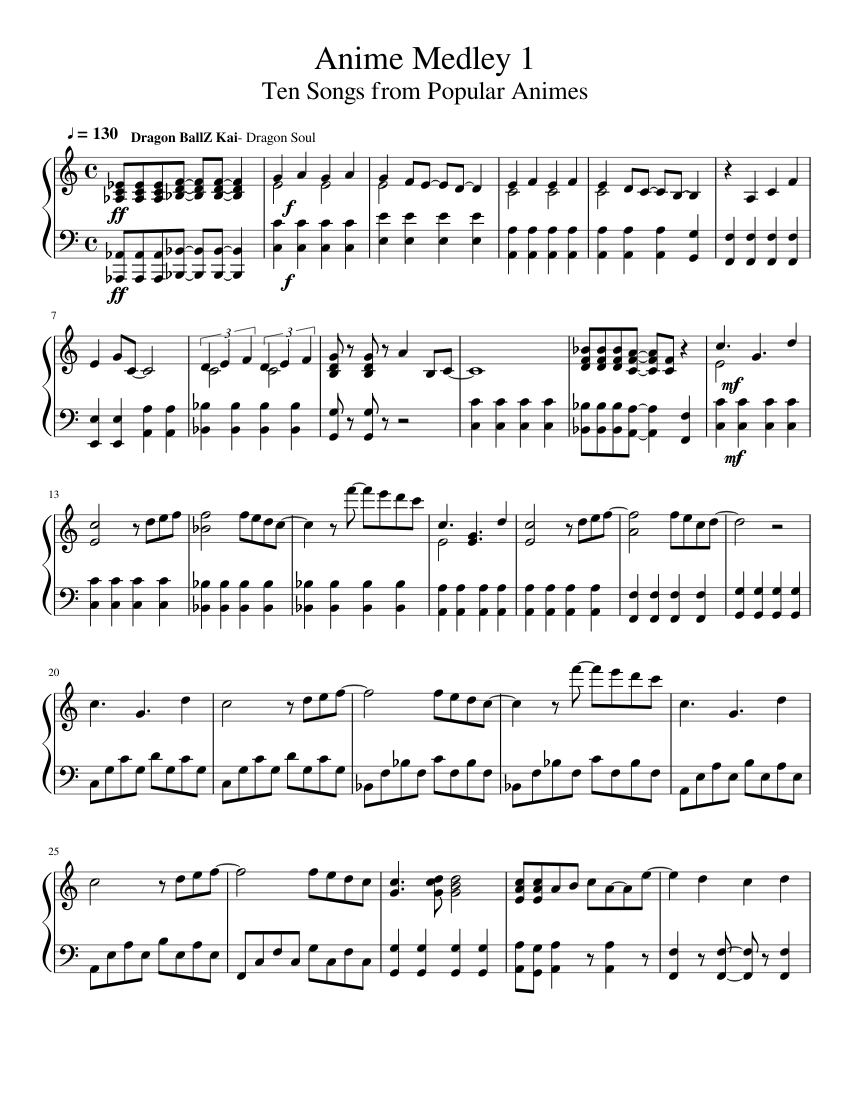 Piano Game With Anime Songs