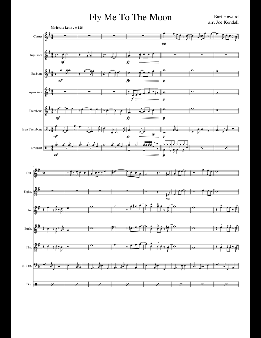 Fly Me To The Moon sheet music for Trumpet, French Horn, Tuba, Trombone download free in PDF or MIDI