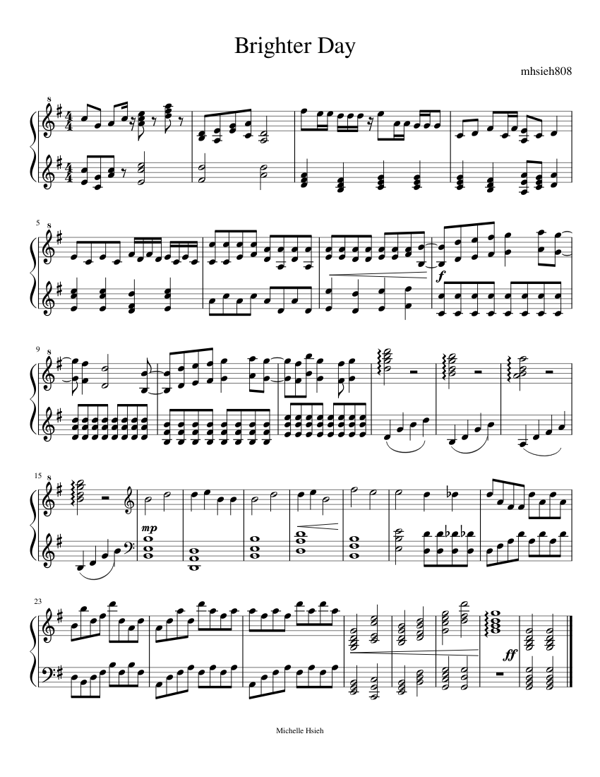 Brighter Day Sheet music for Piano | Download free in PDF or MIDI