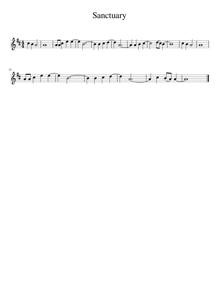 Sanctuary Sheet music for Flute | Download free in PDF or MIDI | Musescore.com