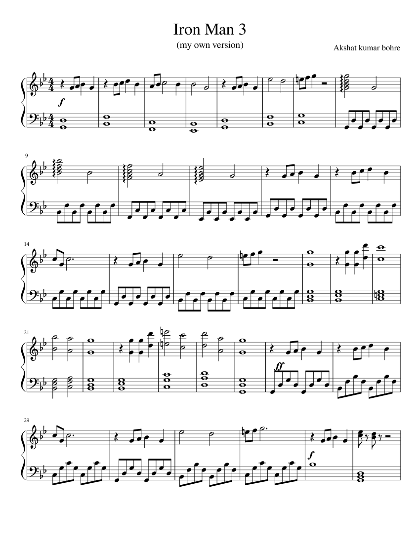 Iron Man 3 Main Piano Sheet Music For Piano Solo Musescore iron-man-3-main-piano-sheet-music-for-piano-solo-musescore