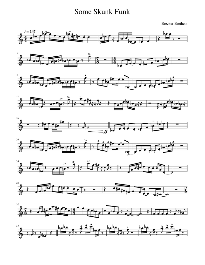Some Skunk Funk Sheet music for Piano | Download free in PDF or MIDI