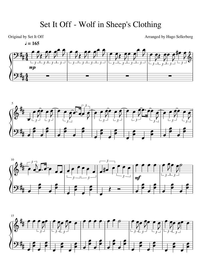 Update Set It Off Wolf In Sheep S Clothing Sheet Music For Piano
