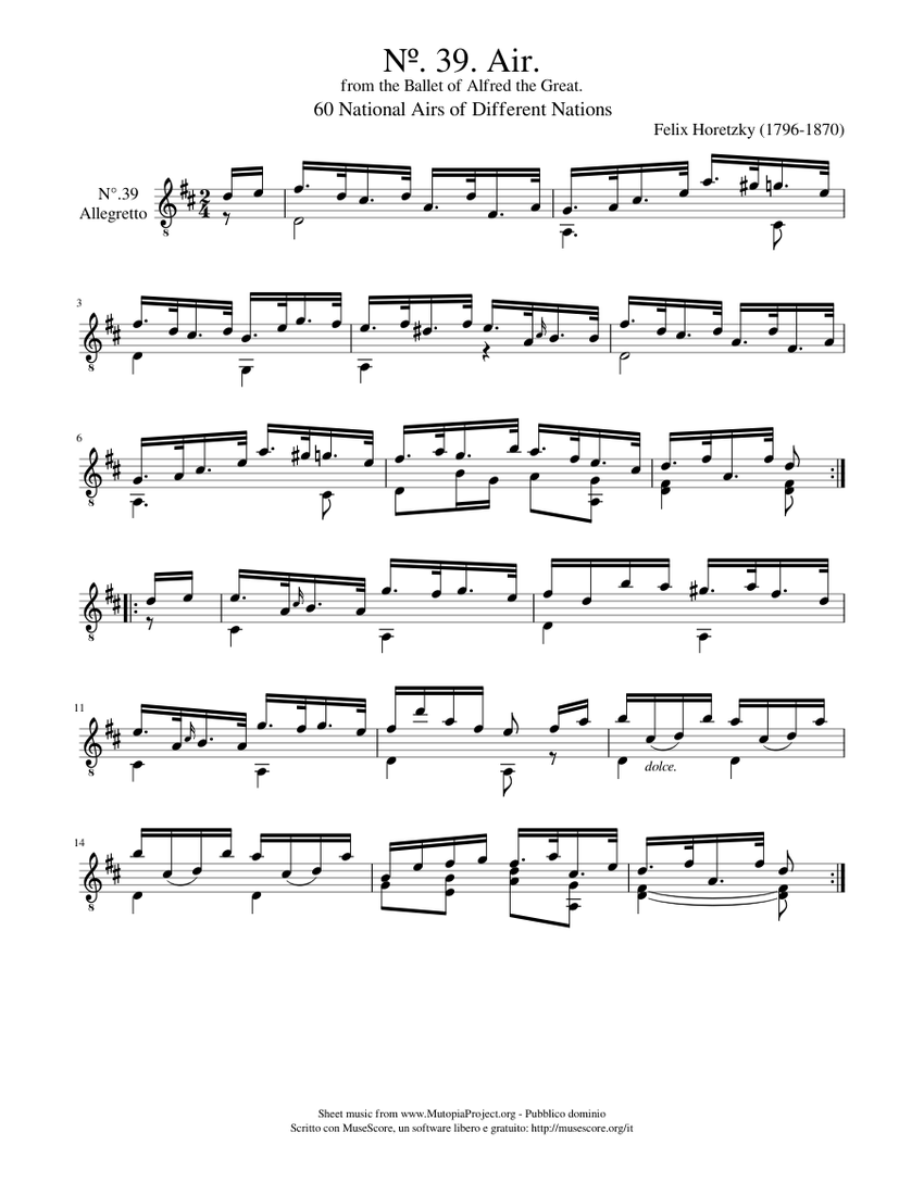 Nº. 39. Air. Sheet music for Guitar Download free in PDF or MIDI