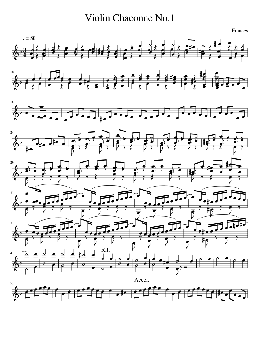 Violin Chaconne No.1 Sheet music for Violin (Solo) | Musescore.com