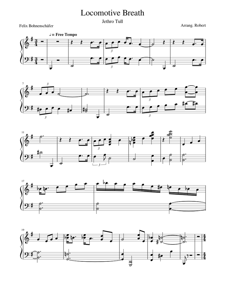 Locomotive Breath Sheet music for Piano | Download free in PDF or MIDI ...