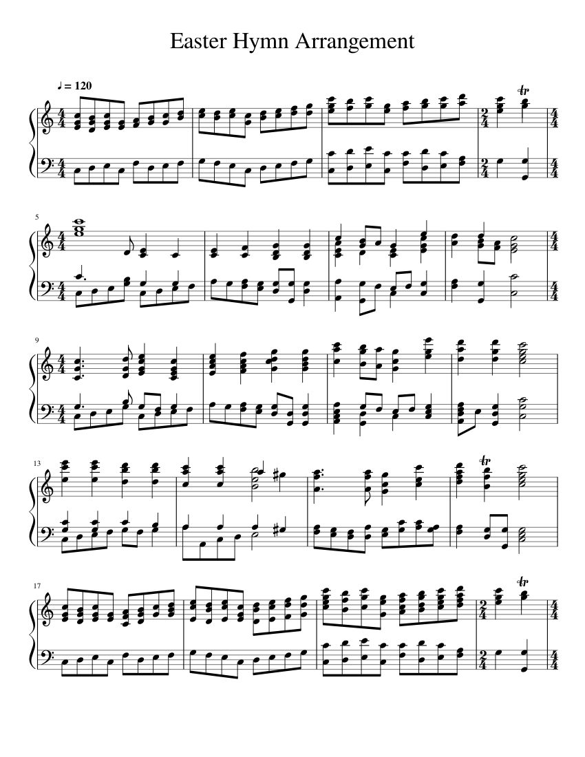 Easter Hymn Arrangement Sheet music for Piano (Solo) | Musescore.com